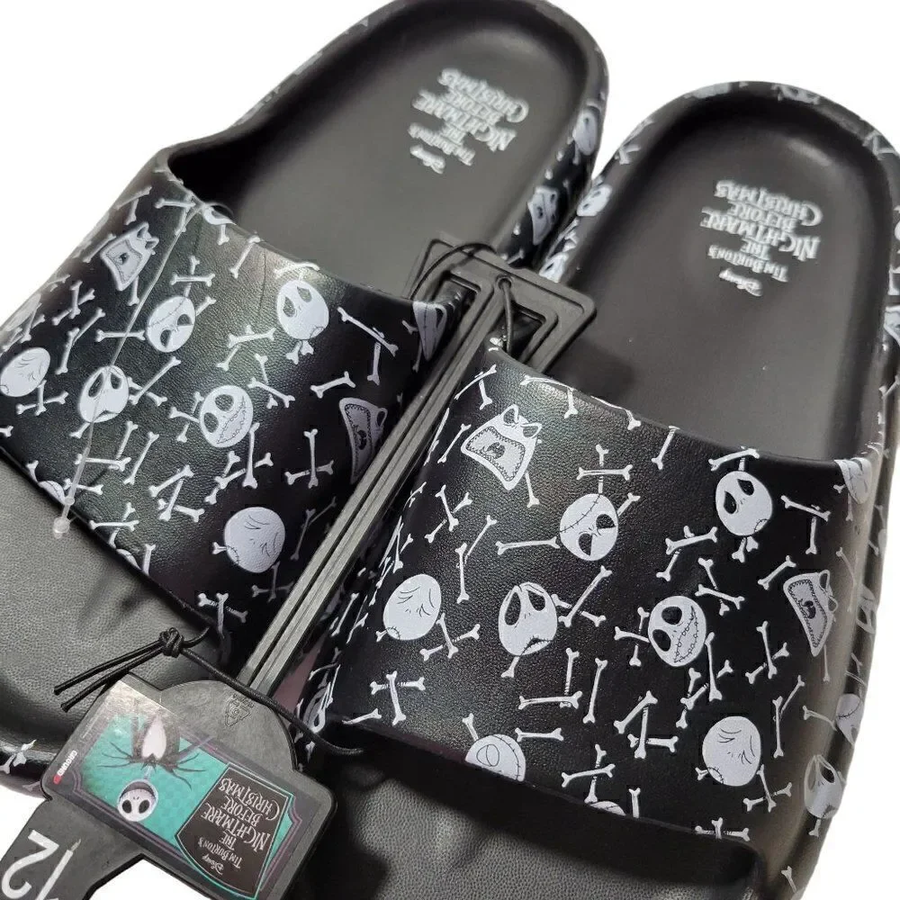 Disney‎ Nightmare Before Christmas Slides Mens 12 Sandal Shoes Jack Skellington